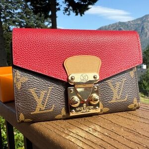 Louis Vuitton Red and Brown Monogram wallet